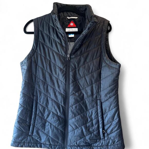 Womens large columbia Omnitech black Vest Warm Heat winter - Picture 2 of 8